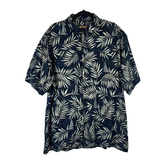 Woolrich Other - Woolrich Sz. XL Vintage Palm Tree Sailboat Short Sleeve Button Up Hawaiian